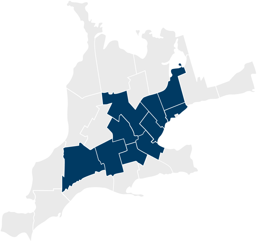 Map of Robert's Service Area in Southwestern Ontario